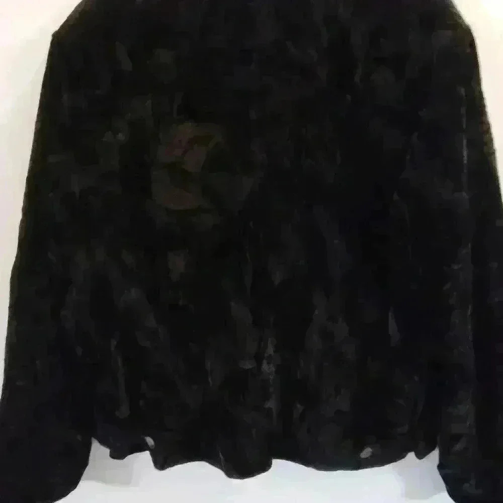 Chico's design size 2 velvet texture pattern black jacket plus size #146 - Picture 4 of 5